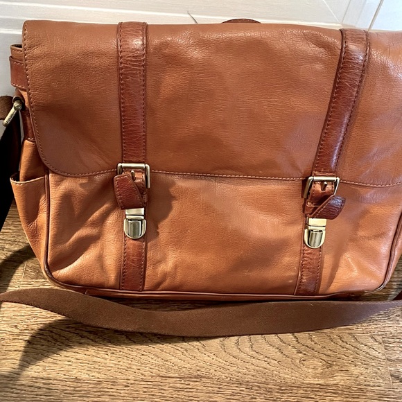 Fossil Bags Fossil Leather Laptop Briefcase Bag Poshmark